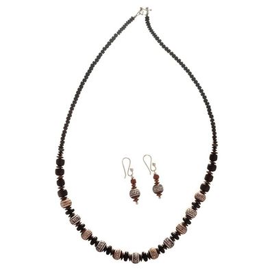 Alternate image for Fine Pottery Beaded Necklace and Earring Set from Peru Pottery Traditions