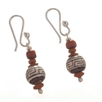 Alternate image for Fine Pottery Beaded Necklace and Earring Set from Peru Pottery Traditions