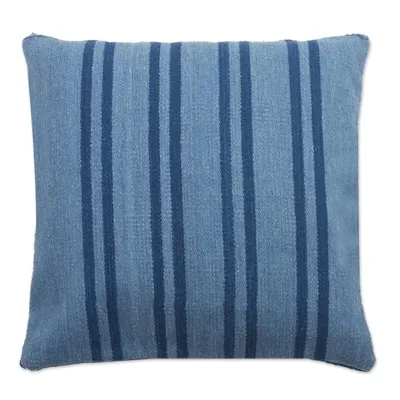 Alternate image for Blue Floral Wool Cushion Cover from Peru Birds and Flowers in Sky Blue