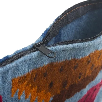 Alternate image for Blue Floral Wool Cushion Cover from Peru Birds and Flowers in Sky Blue