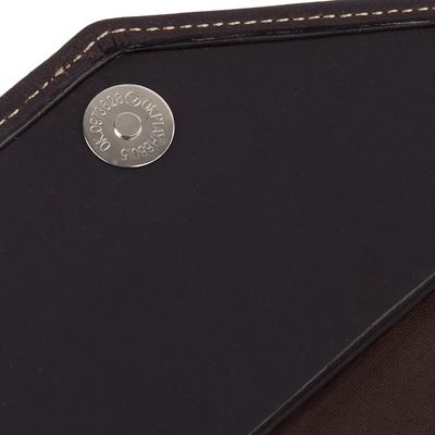 Alternate image for Handcrafted Leather Wallet in Solid Chocolate from Peru Chocolate Style
