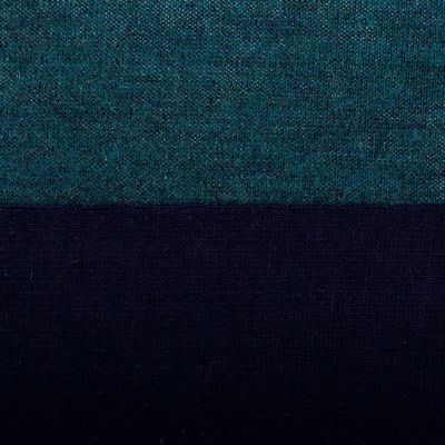 Alternate image for Knit Reversible Baby Alpaca Scarf in Indigo and Peacock Peacock Trends