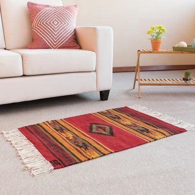 Alternate image for Inca-Inspired Wool Area Rug from Peru 2x3 Inca Empire