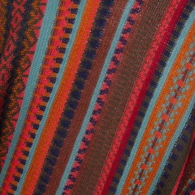 Alternate image for Multi-Color Striped Knit Layering Ruana Desert Strata