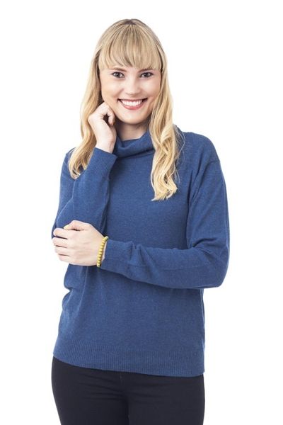 Alternate image for Knit Cotton Blend Pullover in Solid Royal Blue from Peru Royal Blue Versatility