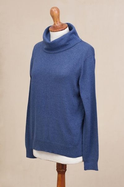 Alternate image for Knit Cotton Blend Pullover in Solid Royal Blue from Peru Royal Blue Versatility