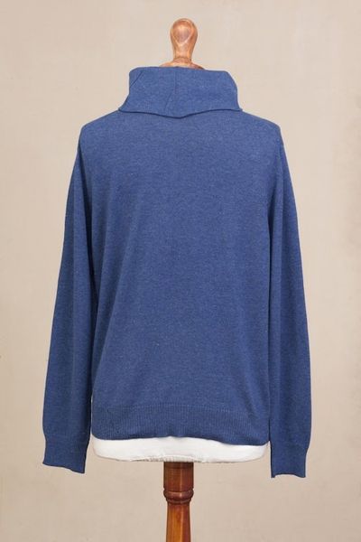 Alternate image for Knit Cotton Blend Pullover in Solid Royal Blue from Peru Royal Blue Versatility
