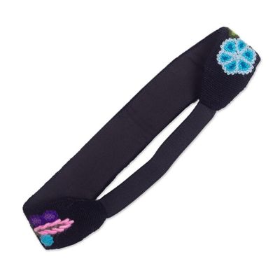 Alternate image for Hand Embroidered Wool Headband Floral Vista