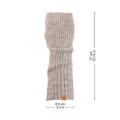 Alternate image for Knit Alpaca and Wool Blend Fingerless Mitts in Dove Grey Dove Grey Epoch