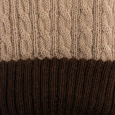 Alternate image for Brown and Camel 100 Alpaca Reversible Fingerless Mittens Chestnut and Camel Glam