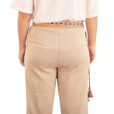 Alternate image for Handwoven Geometric-Patterned Warm-Toned Cotton Belt Qori Lady