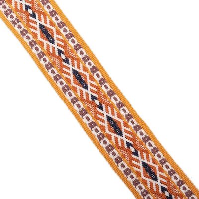 Alternate image for Handwoven Geometric-Patterned Warm-Toned Cotton Belt Qori Lady