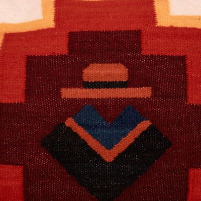 Alternate image for Andean Man and Chakana Cross Hand Loomed Wool Cushion Cover Chakana Essence