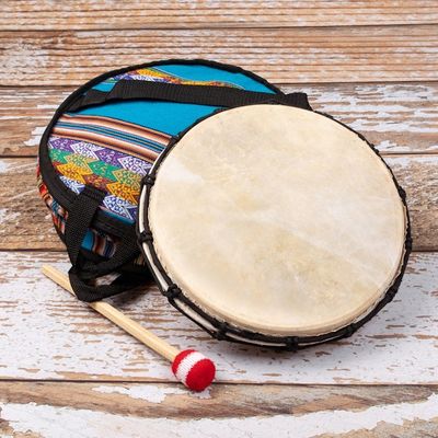 Alternate image for Leather and Cumaru Wood Drum Handcrafted in Peru Sacred Sound