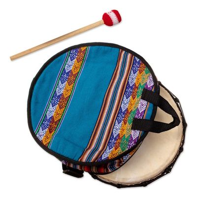 Alternate image for Leather and Cumaru Wood Drum Handcrafted in Peru Sacred Sound
