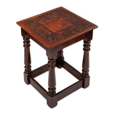 Alternate image for Set of 3 Handmade Classic Tornillo Wood and Leather Tables Regal Era