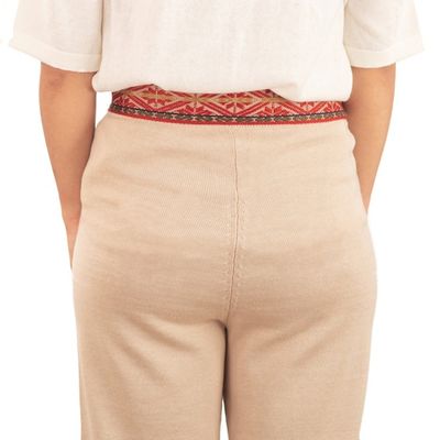 Alternate image for Handwoven Classic Patterned Red Cotton Belt from Peru Chaska