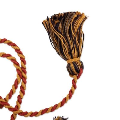 Alternate image for Handwoven Classic Patterned Red Cotton Belt from Peru Chaska