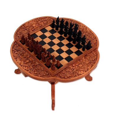 Alternate image for Handcarved Wood Chess Set Paradise