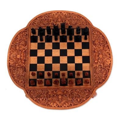 Alternate image for Handcarved Wood Chess Set Paradise