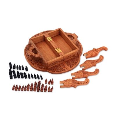Alternate image for Handcarved Wood Chess Set Paradise