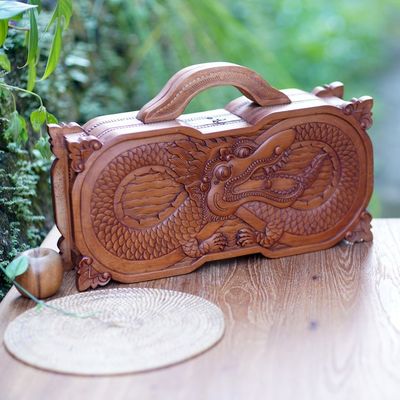 Alternate image for Wood backgammon set Basuki Dragon