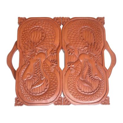 Alternate image for Wood backgammon set Basuki Dragon
