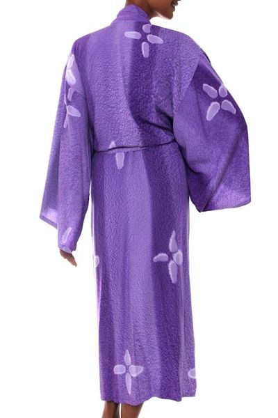 Alternate image for Womens Handcrafted Batik Robe Kissed by Violet