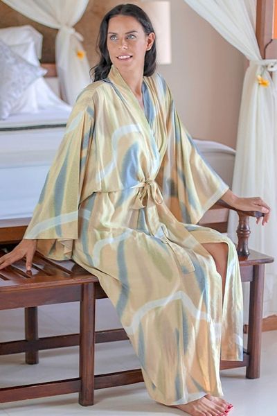 Alternate image for Womens Batik Patterned Robe Sweet Nuance