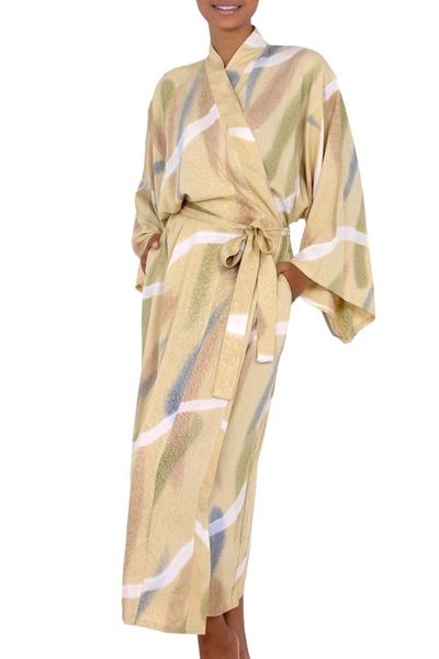 Alternate image for Womens Batik Patterned Robe Sweet Nuance