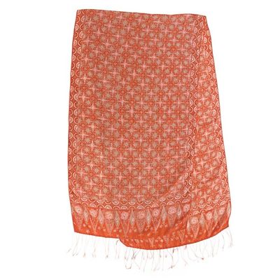 Alternate image for Silk Shawl with Tangerine Truntum Motifs from Indonesia Truntum Star