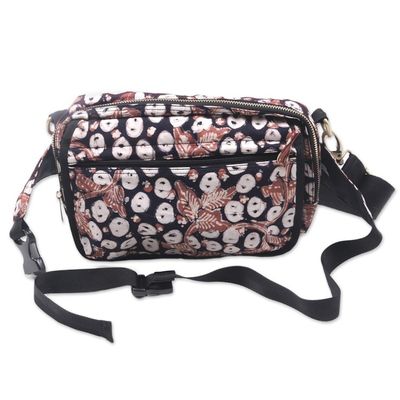 Alternate image for Handmade Cotton Shoulder Bag with Batik Pattern Copper Stalk