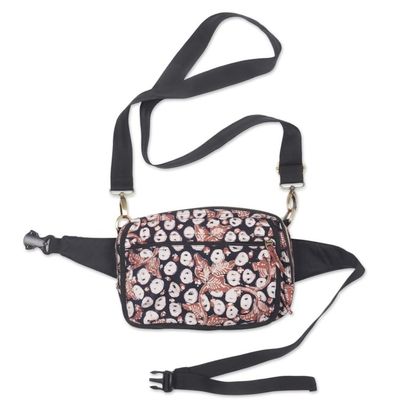 Alternate image for Handmade Cotton Shoulder Bag with Batik Pattern Copper Stalk