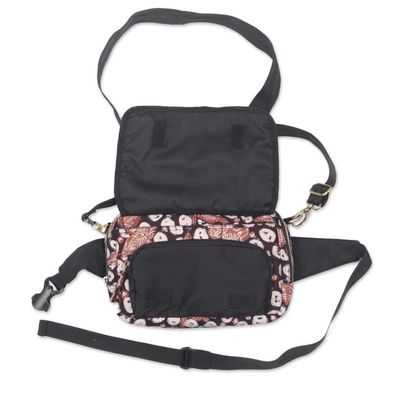 Alternate image for Handmade Cotton Shoulder Bag with Batik Pattern Copper Stalk