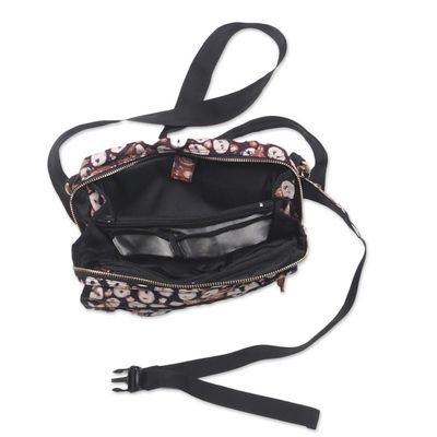 Alternate image for Handmade Cotton Shoulder Bag with Batik Pattern Copper Stalk