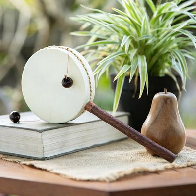 Alternate image for Hand Made Indonesian Wood Handled Drum Dancing Vibes