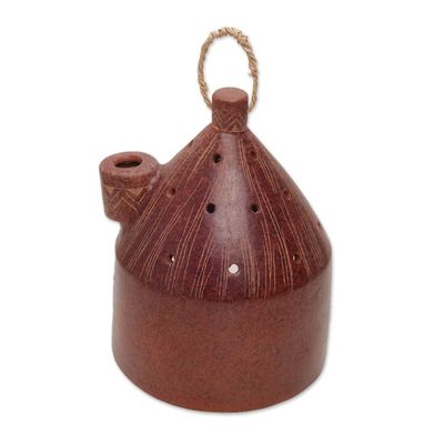 Alternate image for Artisan Made Terracotta Ceramic Birdhouse from Indonesia Cozy Hut