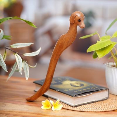 Alternate image for Dachshund Dog Paw Wood Back Scratcher Hand Carved in Bali Dachshund Delight in Natural