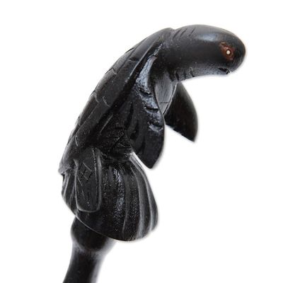 Alternate image for Black Turtle Themed Wood Back Scratcher Hand Carved in Bali Turtle Relief in Black