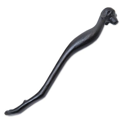 Alternate image for Black Dachshund Dog Paw Wood Back Scratcher from Bali Dachshund Delight in Black
