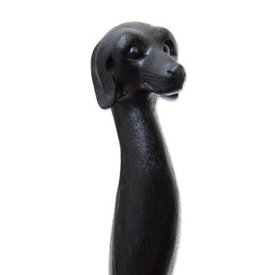 Alternate image for Black Dachshund Dog Paw Wood Back Scratcher from Bali Dachshund Delight in Black