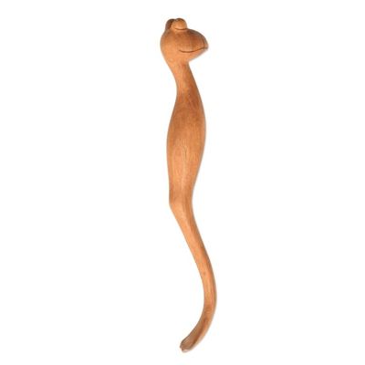 Alternate image for Handmade Suar Wood Gecko Back Scratcher from Bali Sleepy Gecko