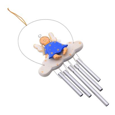 Alternate image for Angel-Themed Wood Wind Chime in Blue from Bali Angel Tune in Blue