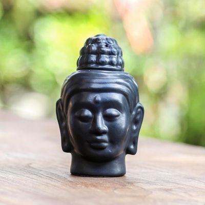 Alternate image for Hand Crafted Buddha Oil Warmer from Bali Buddha Head