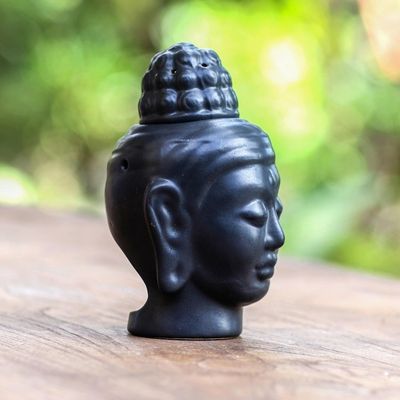 Alternate image for Hand Crafted Buddha Oil Warmer from Bali Buddha Head