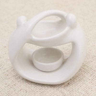 Alternate image for White Ceramic Sculptural Oil Warmer Warm Feelings
