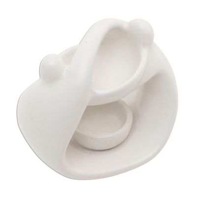 Alternate image for White Ceramic Sculptural Oil Warmer Warm Feelings