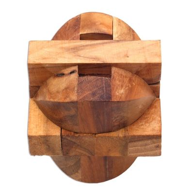Alternate image for Handcrafted Teak Wood Puzzle Crafted in Java Mental Exercise