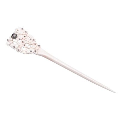 Alternate image for Bone and Garnet Butterfly Hair Pin from Bali Butterfly Love