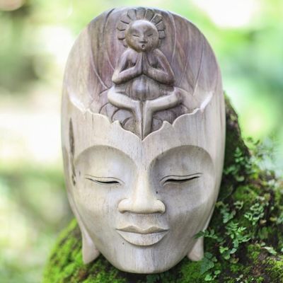 Alternate image for Balinese Hibiscus Wood Meditation Mask Meditation Center